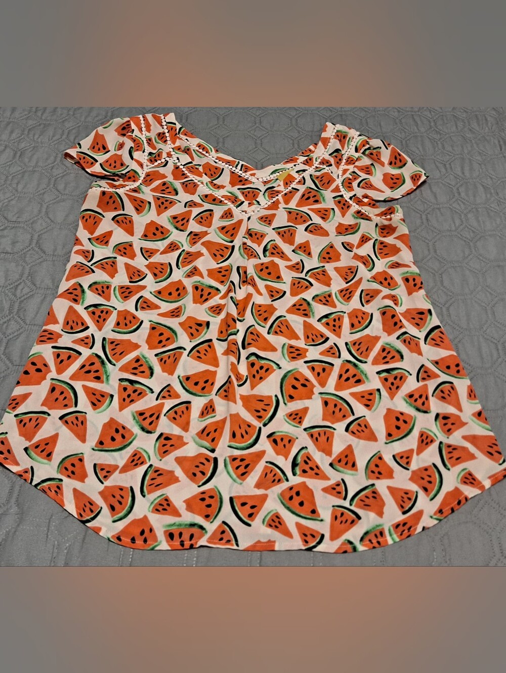 Maeve Women’s Watermelon Print Short Sleeve Top - Sz 2